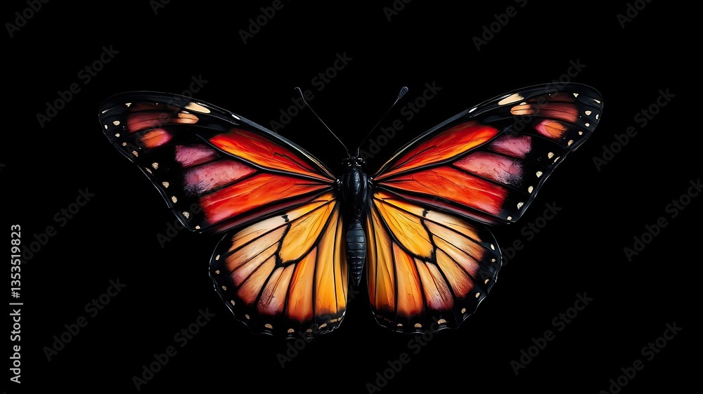 Fototapeta premium butterfly isolated on black