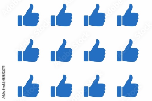 Fotografie set of thumbs up icons, set of like button, icons of like button, set of thumb u
