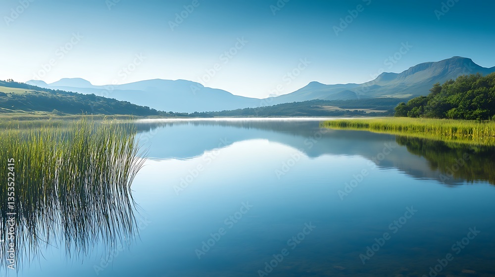 Serene Mountain Lake Reflection Peaceful Landscape Photography Serene Mountain Lake Reflection Peaceful Landscape Photography