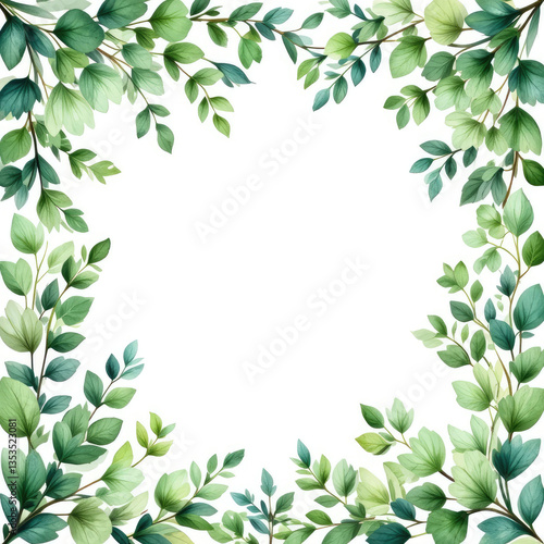 Wallpaper Mural green leaves border Torontodigital.ca