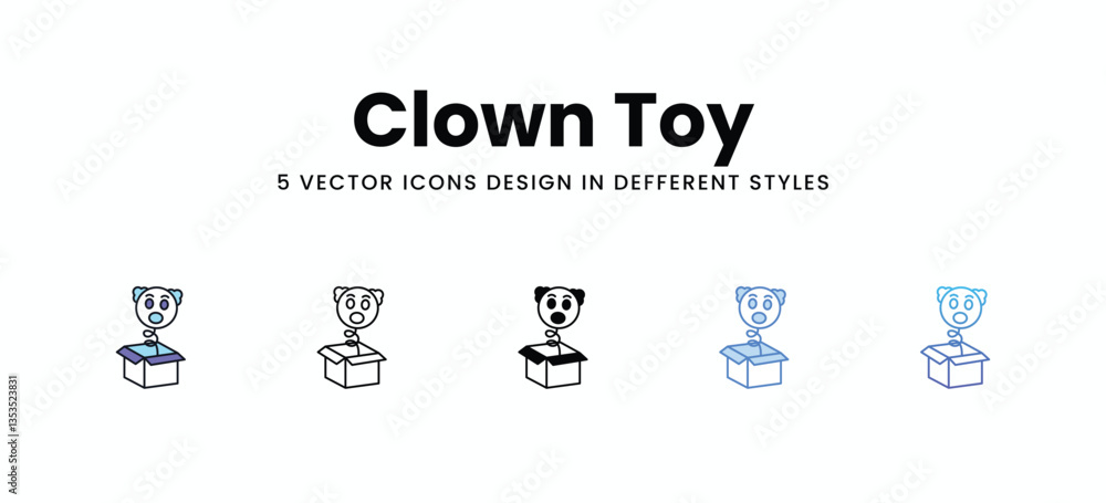 Clown Toy vector icons set stock illustration Clown Toy vector icons set stock illustration