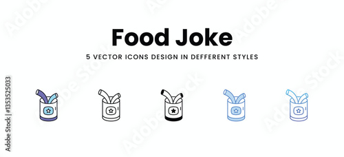 Food Joke vector icons set stock illustration