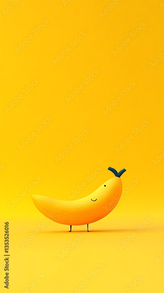 Happy Banana Bird on Yellow Background. Happy Banana Bird on Yellow Background.