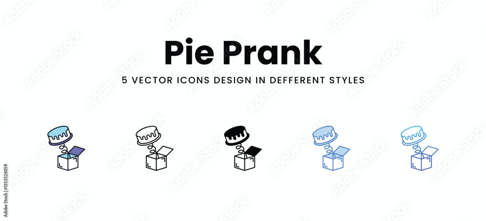 Pie Prank vector icons set stock illustration Pie Prank vector icons set stock illustration