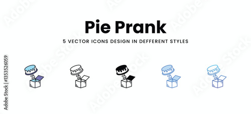 Pie Prank vector icons set stock illustration