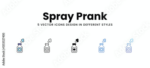 Spray Prank vector icons set stock illustration