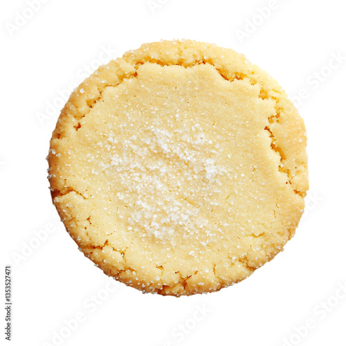 A Buttery Shortbread Cookie with White Sugar Coating Isolated on Transparent Background