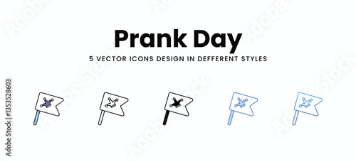 Prank Day vector icons set stock illustration