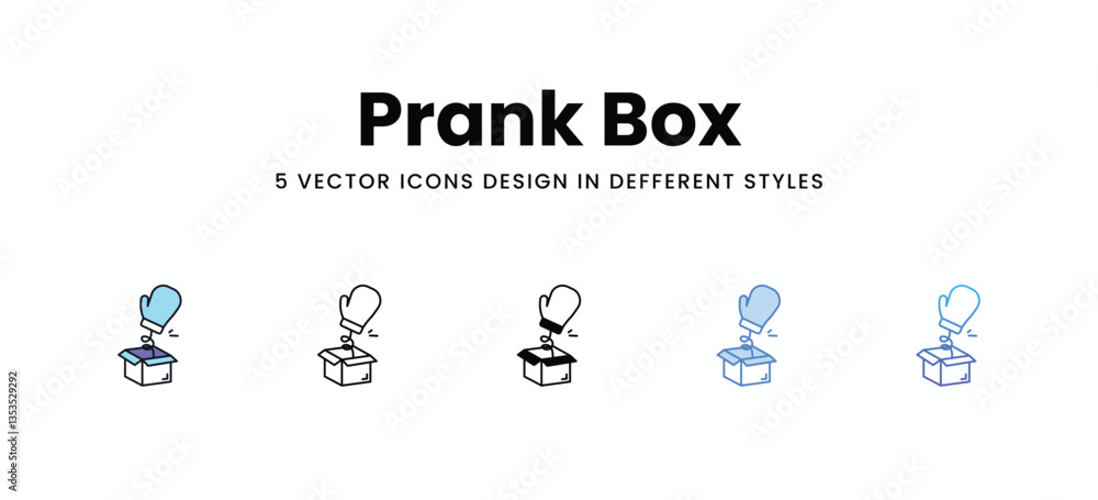 Prank Box vector icons set stock illustration Prank Box vector icons set stock illustration