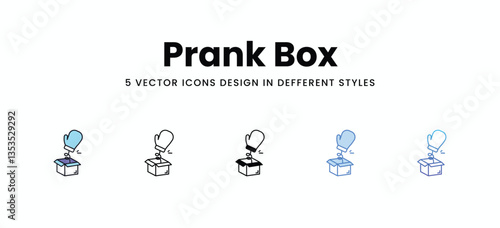 Prank Box vector icons set stock illustration