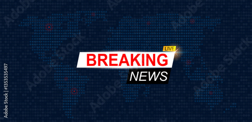 Vector illustration breaking news background blue