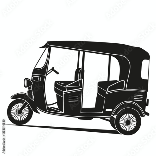 Simple illustration of auto rickshaw vector icon for web design isolated on white background