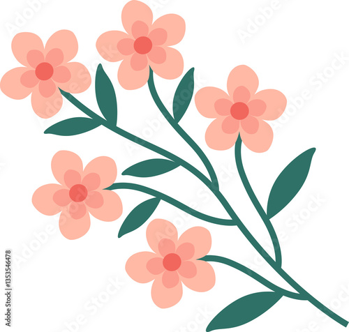 Illustration of a pink flower