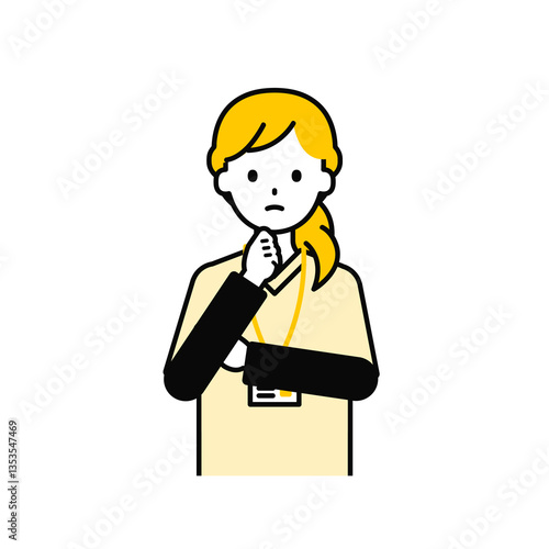 上半身のポーズ_シンプルな介護士の女性10