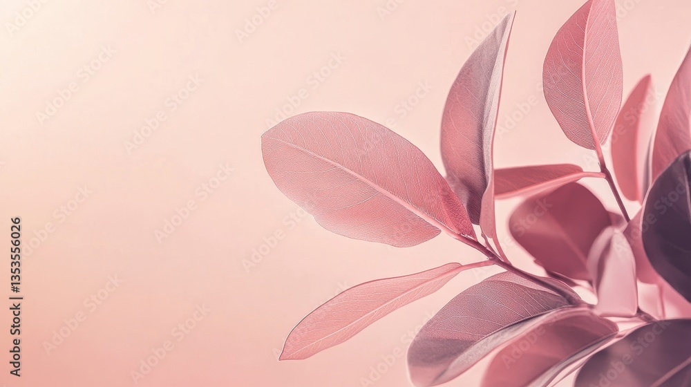 Fototapeta premium Soft Pink Leaf Closeup