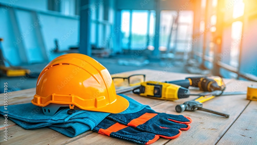 Fototapeta premium Labor Day Tribute – Honoring Construction Workers and Hard Work