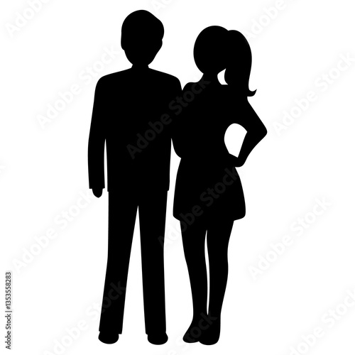 Wallpaper Mural human couple silhouette vector style image Torontodigital.ca