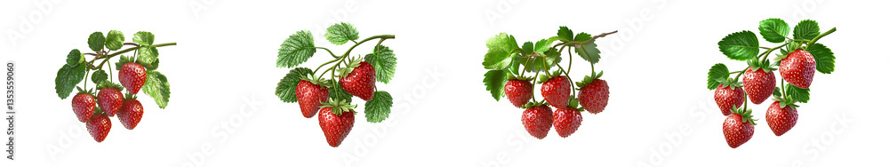 An eliment set of Freshly picked strawberries hanging from a vine Transparent PNG,
An eliment set of Freshly picked strawberries hanging from a vine Transparent PNG,