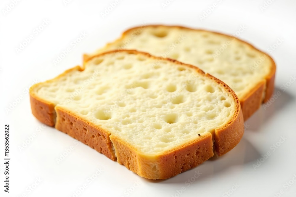 Delicious Freshly Baked Bread Slices Served on a Clean White Plate Perfect for Breakfast or Snack Time Delicious Freshly Baked Bread Slices Served on a Clean White Plate Perfect for Breakfast or Snack Time