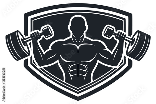 silhouette Bodybuilding, logo, two options