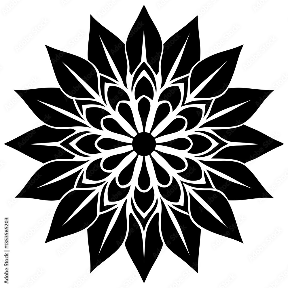 Fototapeta premium Flower pattern design silhouette vector illustration