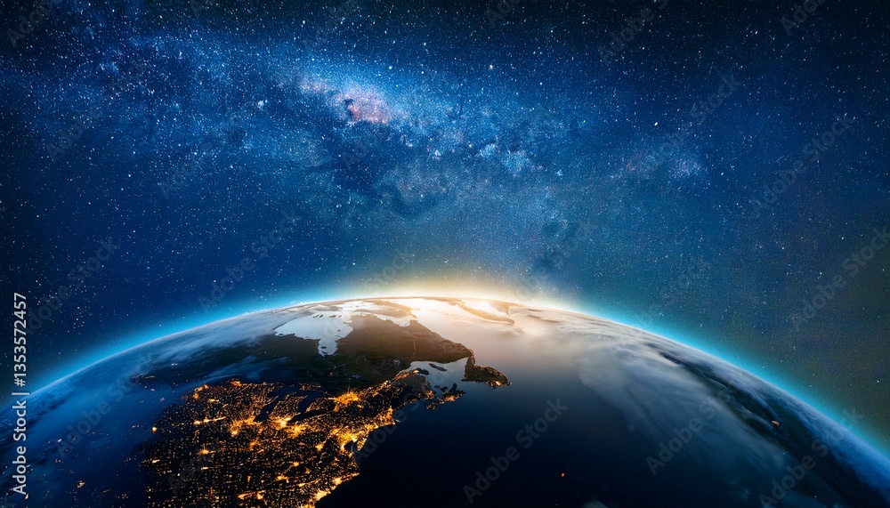 Naklejka premium earth at night