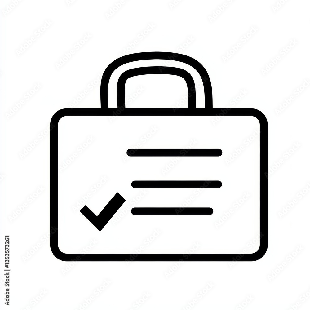 Checklist Briefcase: Task Completion Icon Illustration for Project Management and Success Checklist Briefcase: Task Completion Icon Illustration for Project Management and Success