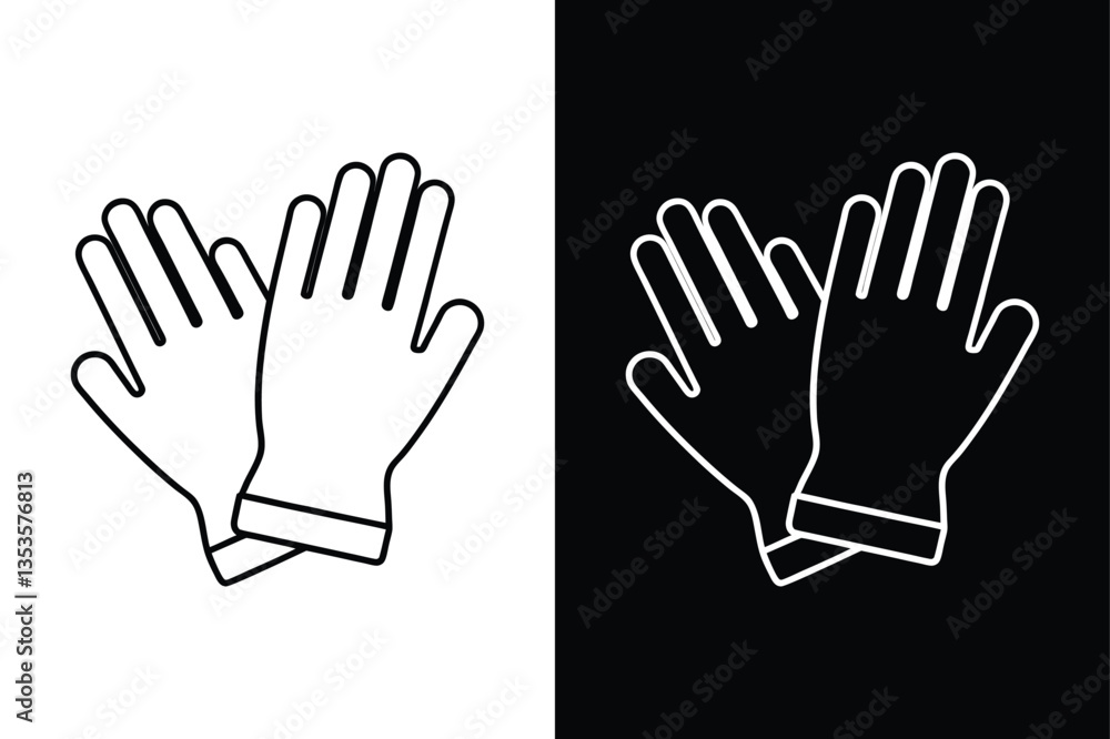 Fototapeta premium Medical Gloves Symbol. Simple & Modern Vector Illustration