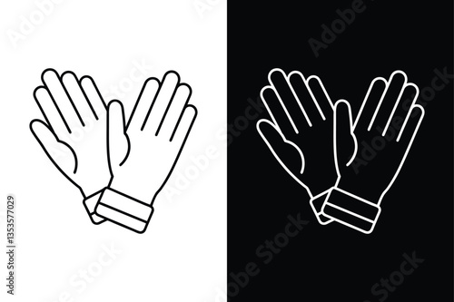 Protective Rubber Gloves Icon. Minimalist Vector Illustration