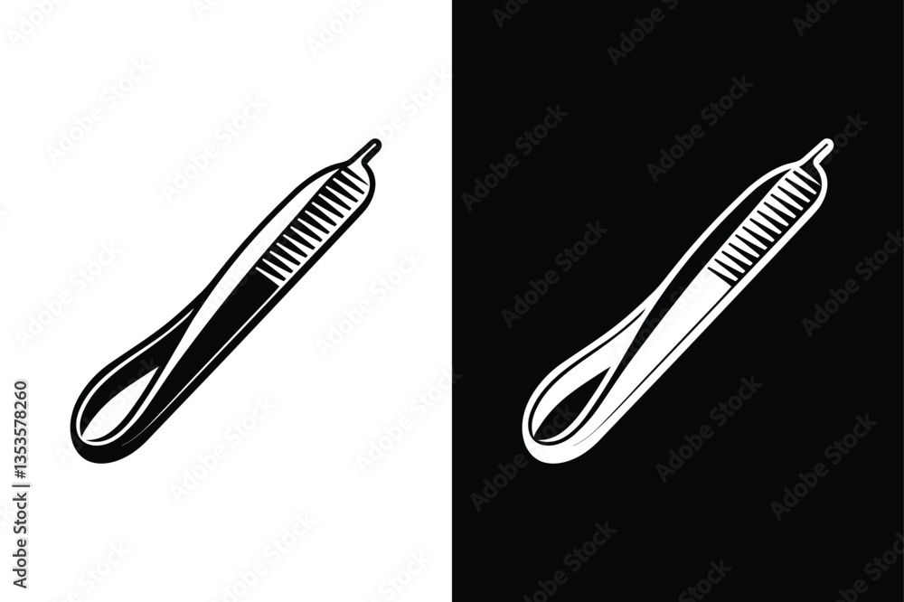 Fototapeta premium Tweezers Icon. Sleek Vector Silhouette for Modern Designs