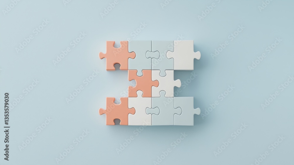 Close-up of another puzzle piece with intricate design set against a bright background, symbolizing cognitive engagement and fun Close-up of another puzzle piece with intricate design set against a bright background, symbolizing cognitive engagement and fun