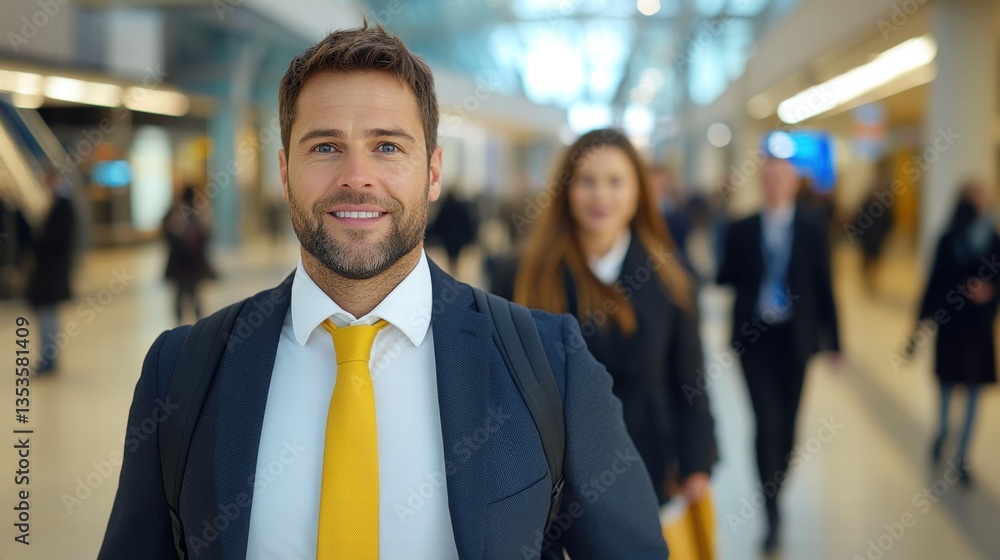 A confident man dressed in a suit and tie standing proudly with a serious expression in a professional setting A confident man dressed in a suit and tie standing proudly with a serious expression in a professional setting