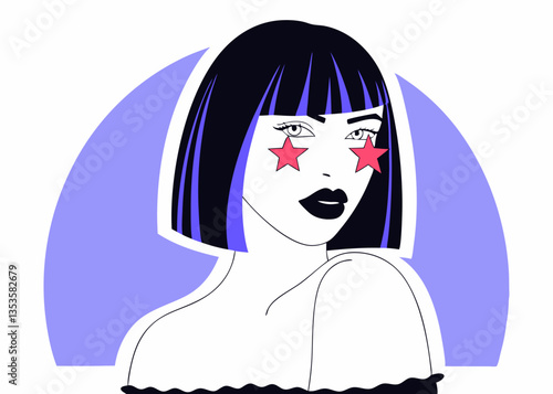 A stylish fashion girl vector illustraiton