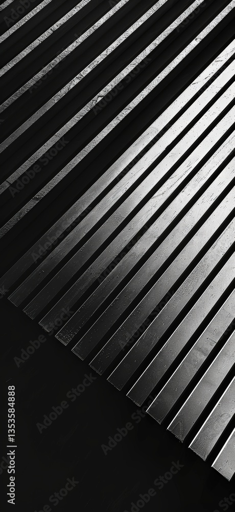 Obraz premium Abstract black striped pattern with shadows