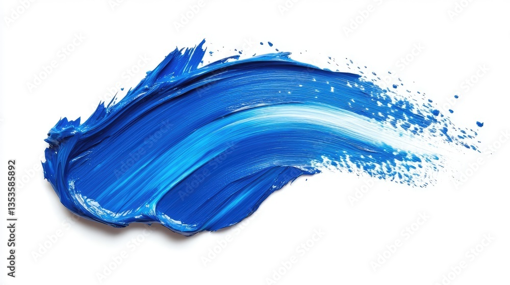 Vibrant blue paint stroke with a smooth gradient on a white background, ideal for artistic designs and backgrounds Vibrant blue paint stroke with a smooth gradient on a white background, ideal for artistic designs and backgrounds