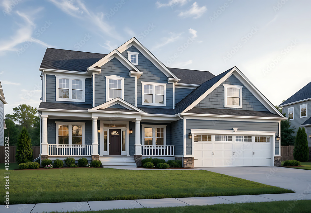 Beautiful Modern Two-Story Home with Spacious Garage and Well-Maintained Lawn Beautiful Modern Two-Story Home with Spacious Garage and Well-Maintained Lawn