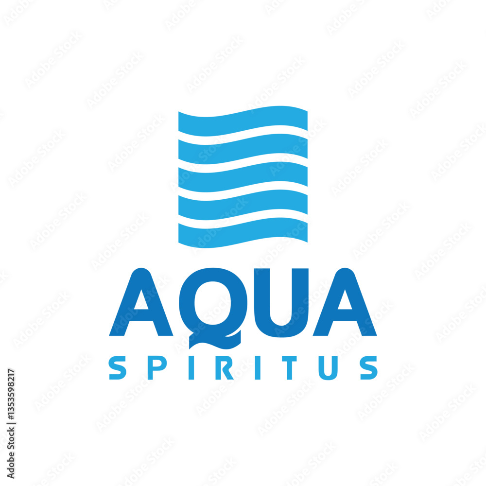 Obraz premium Blue water logos collection for companies in flat style
