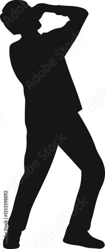 Decoration People Listening to Music Silhouette Design Elements For Templet and others