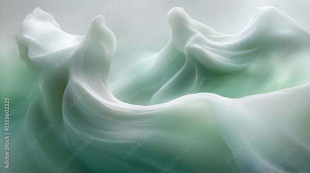 Obraz premium Abstract Green Waves Flowing Seamlessly