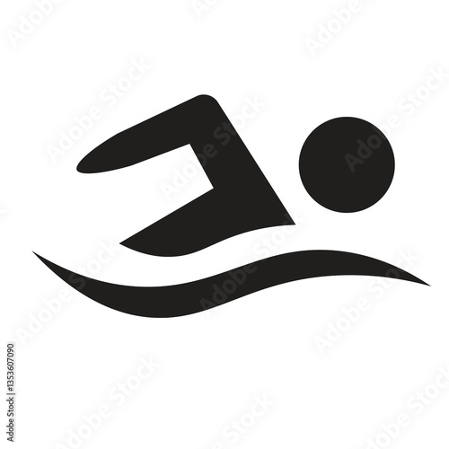 swimmer illustration vector icon on white background
