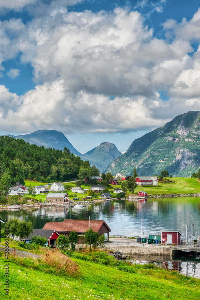 Fototapeta premium Valsoyfjord is a former municipality that was located in Møre og Romsdal county, Norway