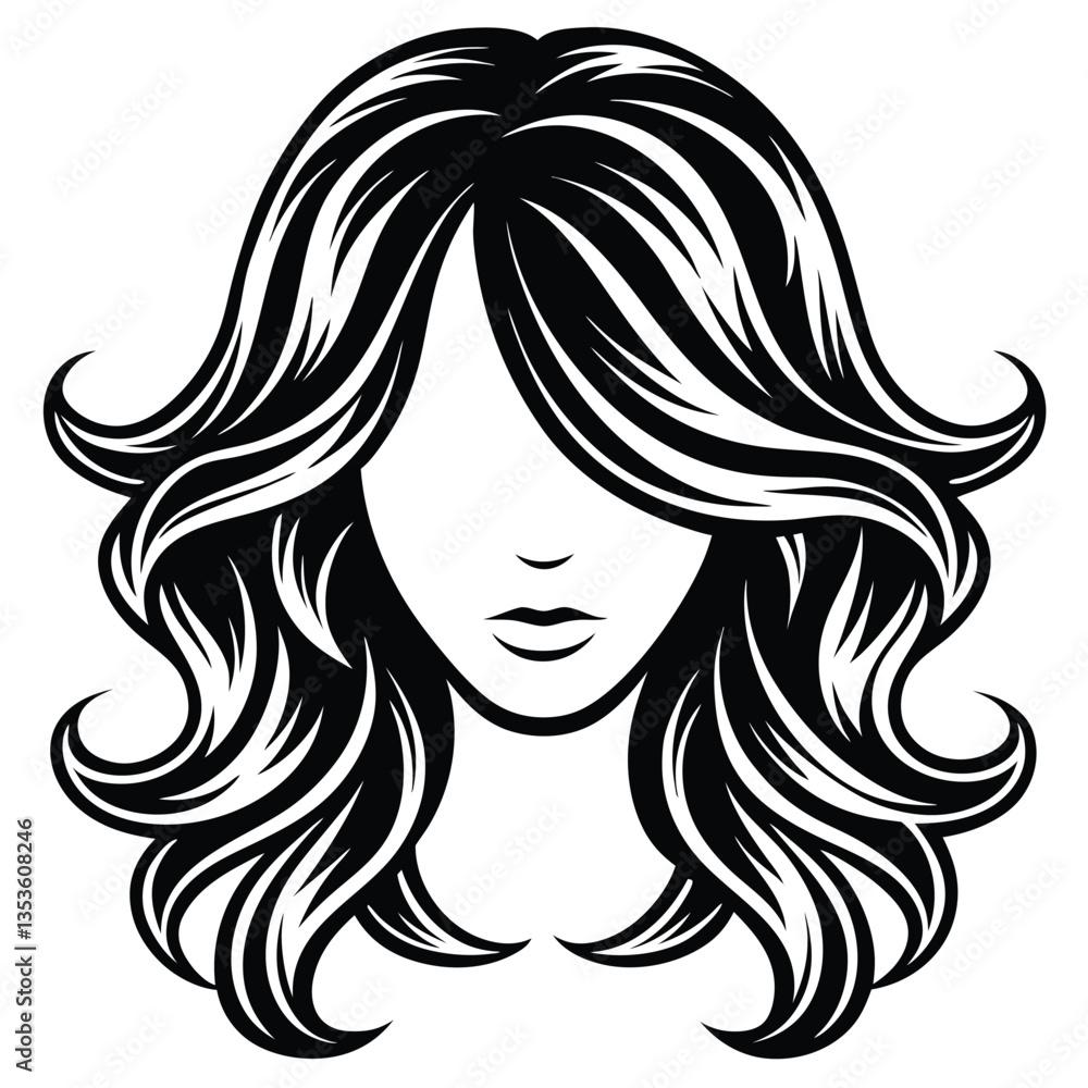 Woman heads in profile. Beautiful female faces profiles, black silhouette outline avatars, anonymous portraits with hairstyle vector Woman heads in profile. Beautiful female faces profiles, black silhouette outline avatars, anonymous portraits with hairstyle vector