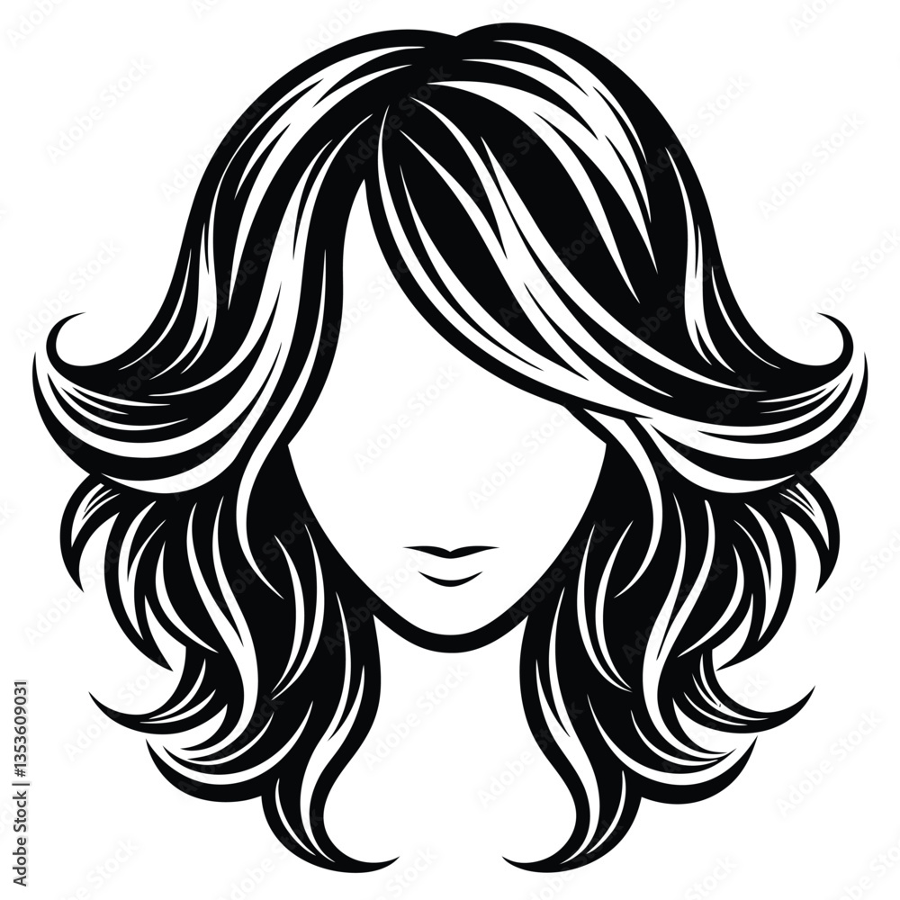 monochrome portrait of a woman with long hair monochrome portrait of a woman with long hair
