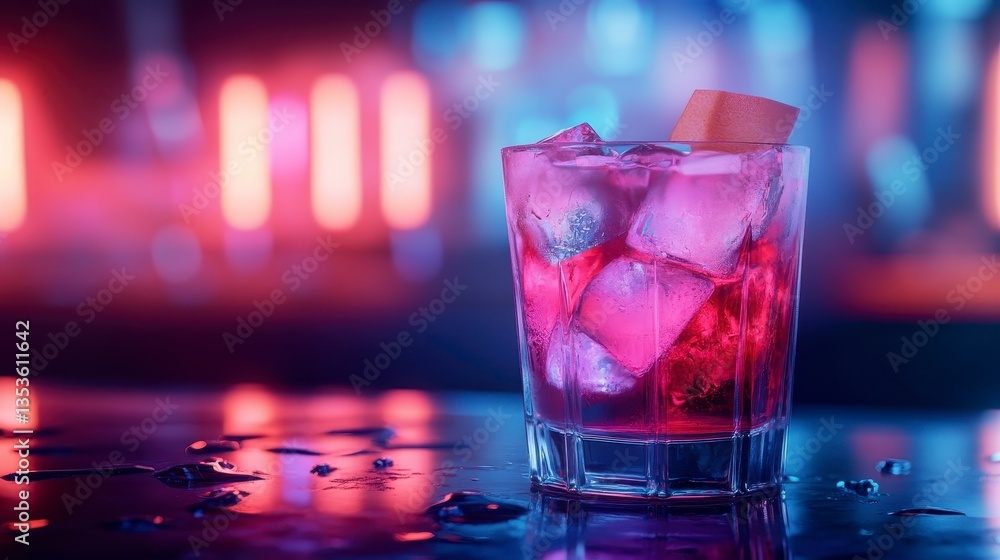 Vibrant Cocktail in Glass Vibrant Cocktail in Glass
