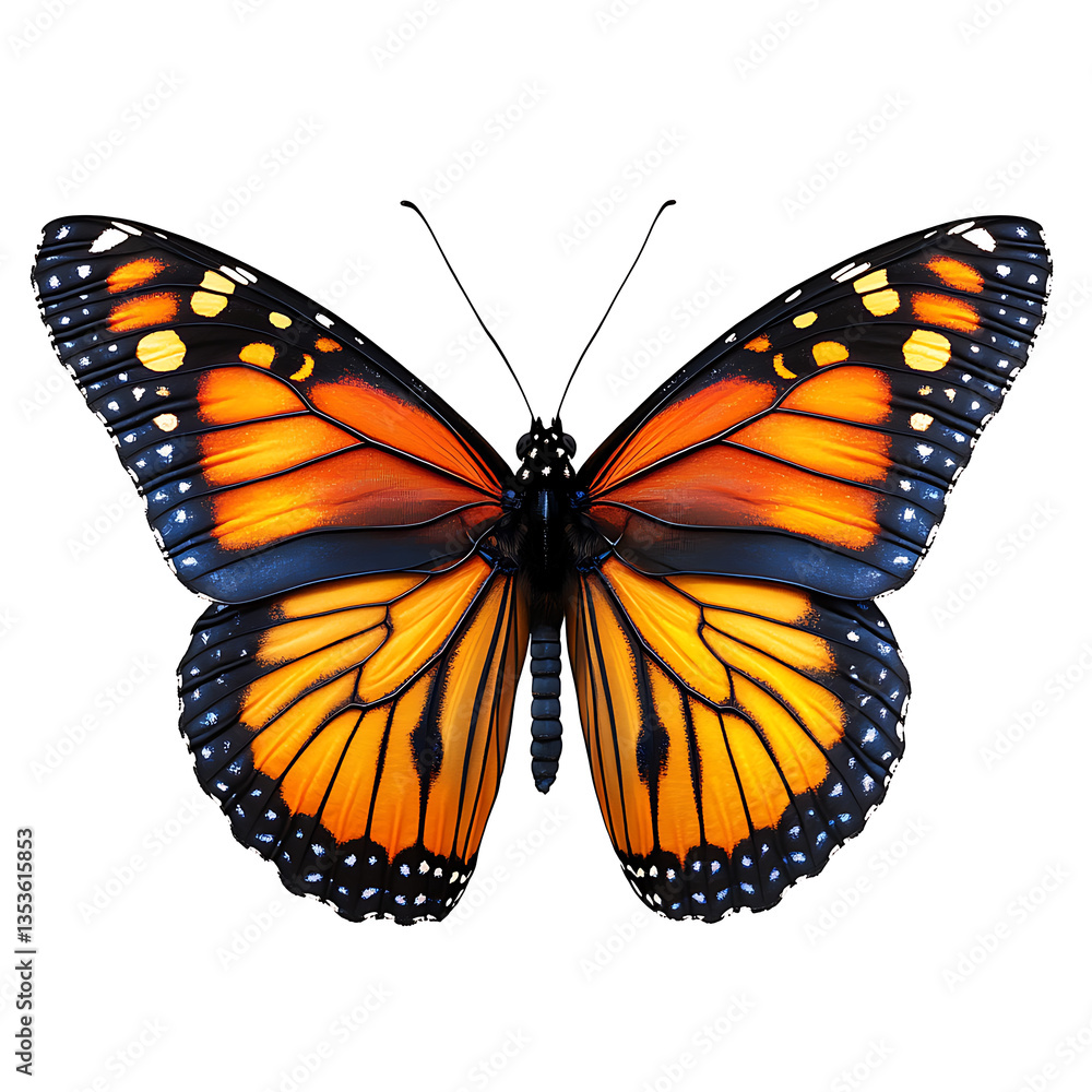 Fototapeta premium Elegant butterfly with symmetrical wings high resolution picture