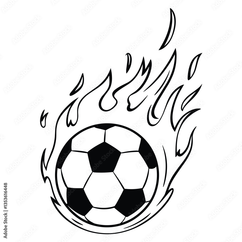 Fototapeta premium Soccer ball on fire