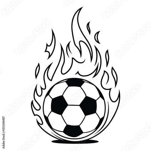Soccer ball on fire