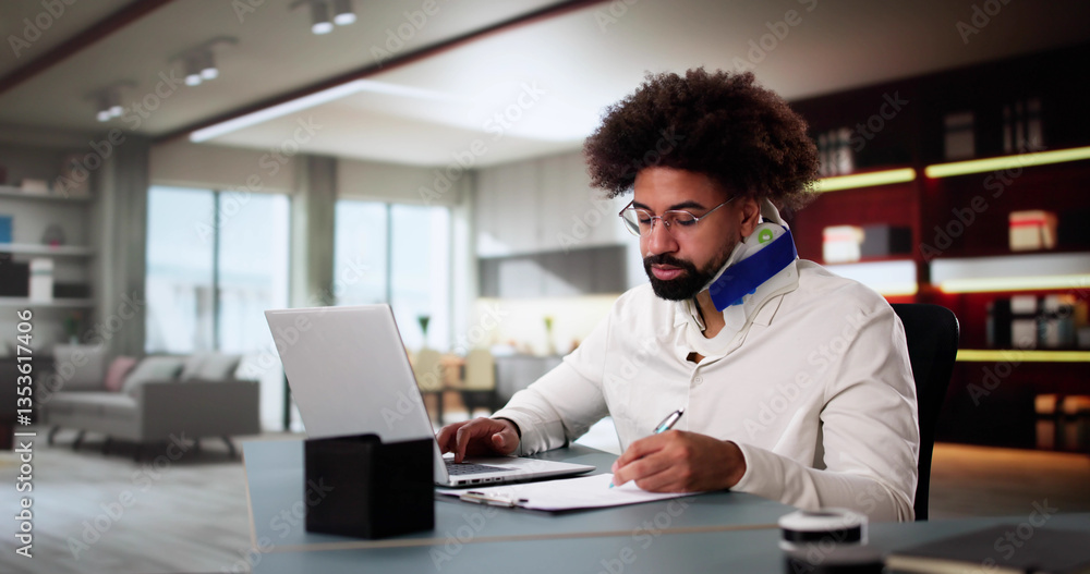Photo Title: Young Black Man Working From Home