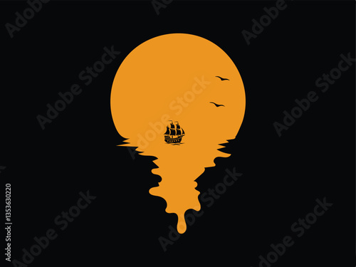  Surreal Melting Sunset with Sailboat Silhouette