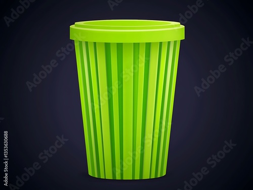 Wallpaper Mural Striped Green Cup for Dark Background. Torontodigital.ca